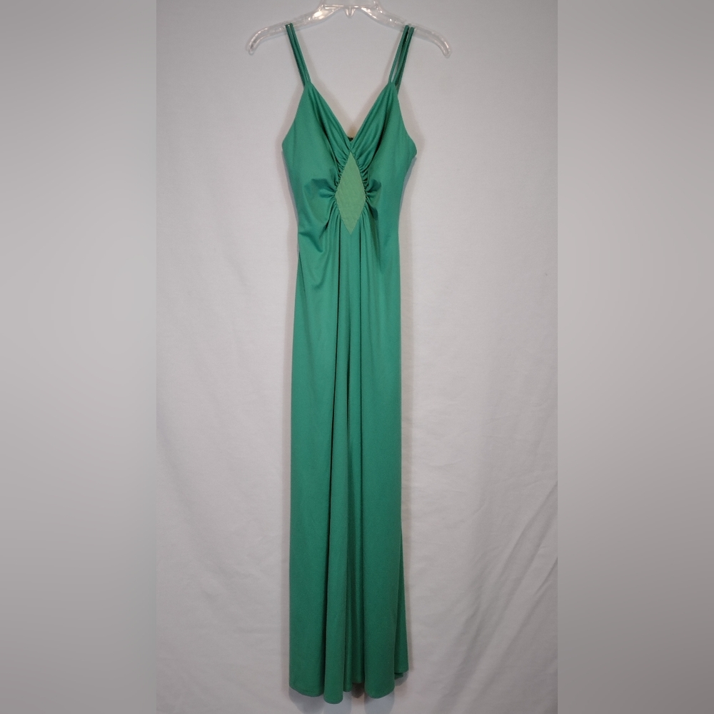 Vintage Jack Hartley Disco Miami Green Spaghetti Strap Maxi Dress Size Small(8)